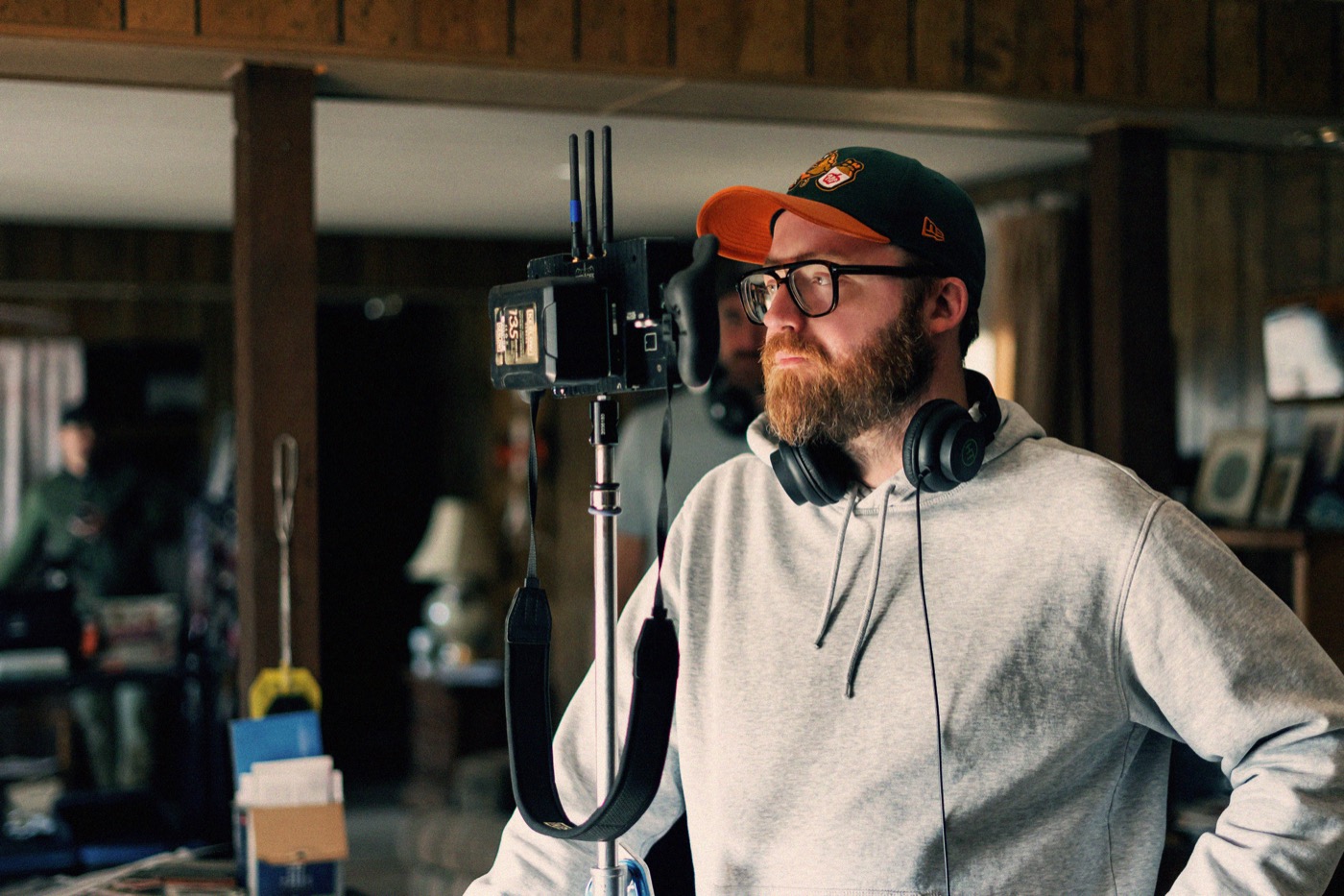 David Drake, writer and director, on set during the making of The Long Haul, 2025.